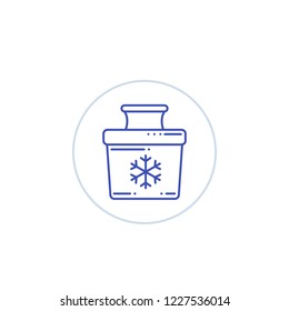 Portable cooler line icon