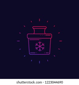 Portable cooler vector line icon