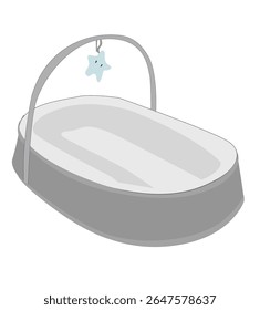 Portable cradle. baby carrier basket vector