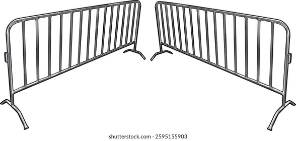 Portable Crowd Control Barrier, Metal Safety Fence, Security Barricade, Steel Event Gate, Traffic Control Railing, Pedestrian Guardrail, Queue Divider, Public Safety Barricade