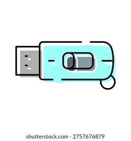 Portable data storage device representing modern digital technology and computing, offering convenient file transfer and memory solutions for various electronic systems