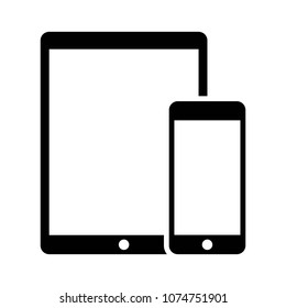 Portable devices with tablet and mobile phone vector icon for apps and websites