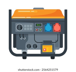 Portable diesel power generator vector illustration