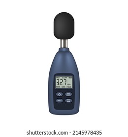 Portable digital sound level meter. Noise level meter. Vector illustration.