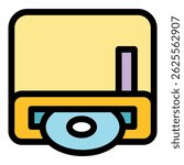 Portable disk writer icon. Outline portable disk writer vector icon color flat isolated
