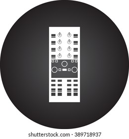 Portable dj mixer simple icon  on round background