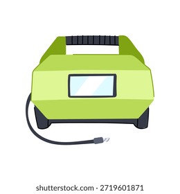 Portable electric air compressor inflating car and bicycle tires, providing convenience for vehicle maintenance, road trips, and diy auto repair on a white background