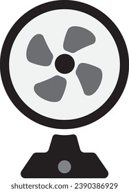 Portable Electric Fan icon vector illustration. Cooler fan blade spinning