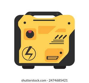 Portable electric generator or accumulator. Vector isolated on white.