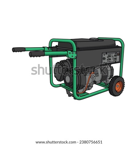 Portable Electric Generator engine, converts mechanical energy to electrical energy.