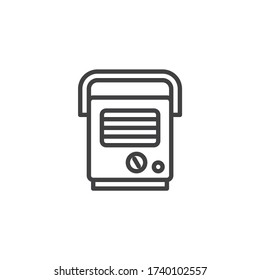 Portable electric heater fan line icon. linear style sign for mobile concept and web design. Floor fan outline vector icon. Symbol, logo illustration. Vector graphics