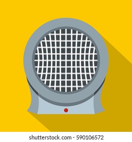 Portable electric heater icon. Flat illustration of portable electric heater vector icon for web isolated on yellow background