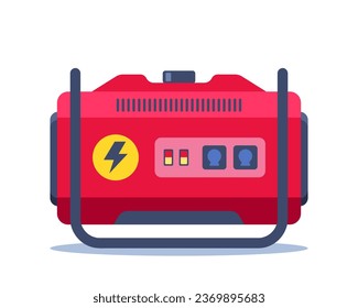 Portable electric power generator. Technology, electricity, energy concept Vector illustration
