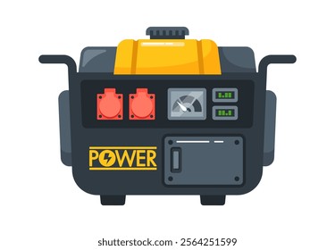 Portable electric power generator vector illustration