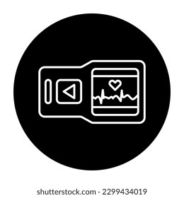 Portable electrocardiogram color line icon. Pictogram for web page, mobile app, promo.