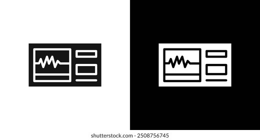 Icono portátil del electrocardiograma colección plana del sistema del relleno