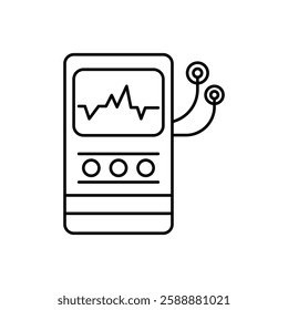 Portable electrocardiogram icon Vector logo set flat