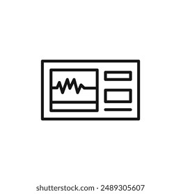 Portable electrocardiogram logo sign vector outline
