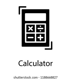 A portable electronic calculation device, calculator glyph icon