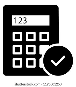 A portable electronic calculation device, Calculator icon vector 