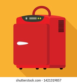 Portable electronic fridge icon. Flat illustration of portable electronic fridge vector icon for web design