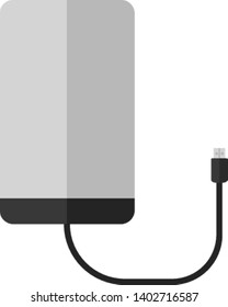 Portable external hard drive disk icon. Flat style. Vector illustration for design.
