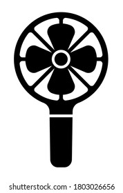 Portable fan, hand-held fan vector icon illusration