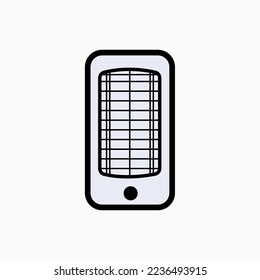 Portable Fan Icon within Line Art Style. Desk Propellers Symbol.