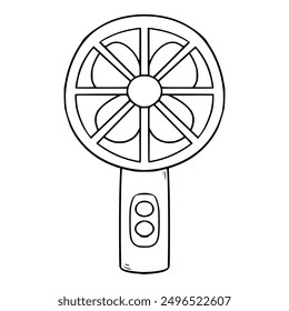 Vector aislado dibujado a mano ilustración de ventilador portátil