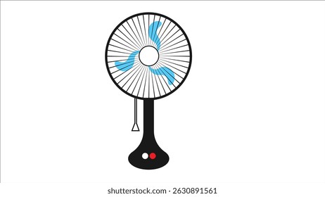 Ventilador portátil no fundo branco