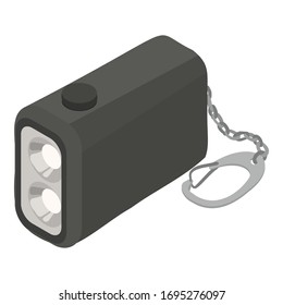 Portable flashlight icon. Isometric of portable flashlight vector icon for web design isolated on white background
