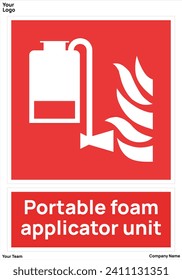 Portable foam applicator unit signs symbols standard iso 7010
