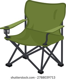 Portable Folding Camping Chair with Adjustable Armrests and Sturdy Frame