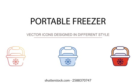 Portable Freezer icon design with white background stock illustration