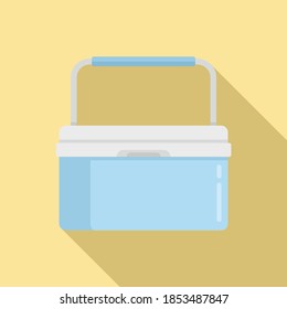 Portable fridge box icon. Flat illustration of portable fridge box vector icon for web design