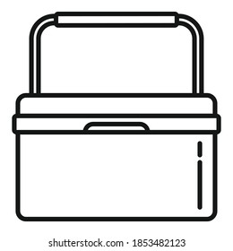 Portable fridge box icon. Outline portable fridge box vector icon for web design isolated on white background