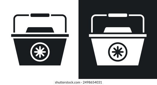 Portable fridge box icon in solid style