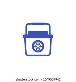 Portable fridge, cooler icon on white