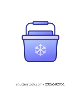 Portable fridge, cooler icon with outline