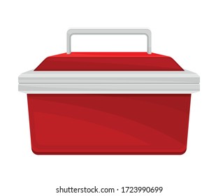 Portable Fridge or Cooler for Transporting Donor Organs Vector Illustration