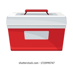 Portable Fridge or Cooler for Transporting Donor Organs Vector Illustration