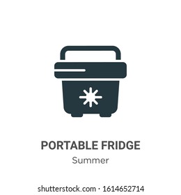 Portable fridge glyph icon vector on white background. Flat vector portable fridge icon symbol sign from modern summer collection for mobile concept and web apps design.