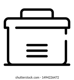 Portable fridge icon. Outline portable fridge vector icon for web design isolated on white background