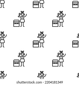 portable fridge icon pattern. Seamless portable fridge pattern on white background.