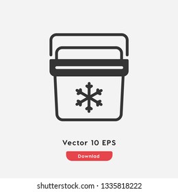 Portable fridge icon vector. Portable fridge symbol. Linear style sign for mobile concept and web design. Portable fridge symbol illustration. Pixel vector graphics - Vector.