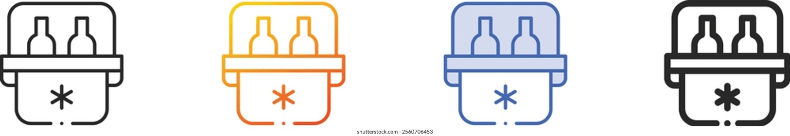 portable fridge icon.Thin Linear, Gradient, Blue Stroke and bold Style Design Isolated On White Background