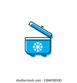 Portable fridge vector icon, Ice cooler simple solid icon isolated on white