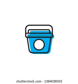 Portable fridge vector icon, Ice cooler simple solid icon isolated on white