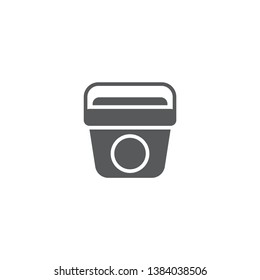 Portable fridge vector icon, Ice cooler simple solid icon isolated on white