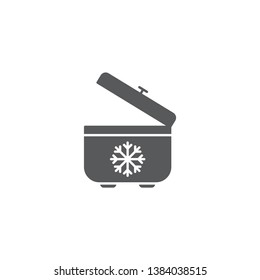 Portable fridge vector icon, Ice cooler simple solid icon isolated on white